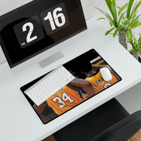 Shaq Kobe Lakers — XXL Gaming Desk Mat — Gaming & Workspace Desk Setup View
