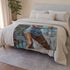 Sharapova Painting — 50×60 Plush Throw Blanket — Draped Over Sofa & Bed Lifestyle View