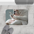 Side View of Big Bulldog Slumped Luxury Memory Foam Bath Mat - Bathroom Lifestyle View