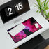 Silhouette of Wolf Howling at Neon — XXL Gaming Desk Mat — Gaming & Workspace Desk Setup View