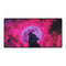 Silhouette of Wolf Howling at Neon — XXL Gaming Desk Mat — Full Top-Down Artwork View