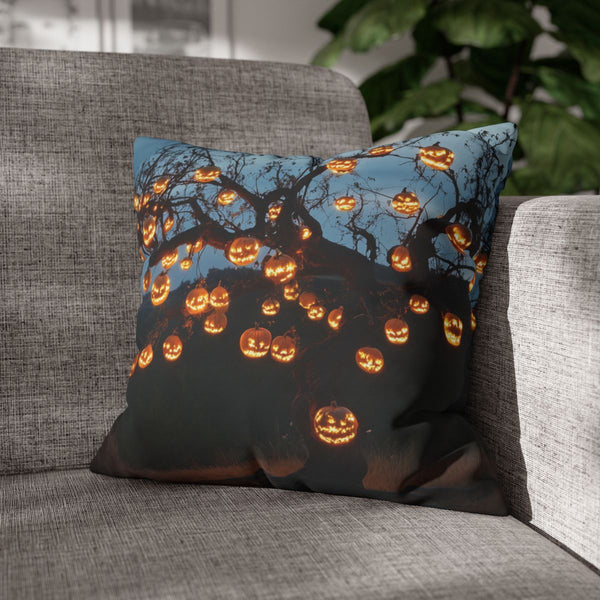 Skeleton Tree Bearing Glowing Fruit (Edition II) — Double-Sided Cushion Cover — Sofa & Armchair Living Room Lifestyle View