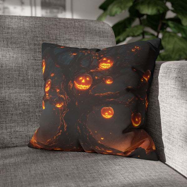 Skeleton Tree Bearing Glowing Fruit (Edition III) — Double-Sided Cushion Cover — Sofa & Armchair Living Room Lifestyle View