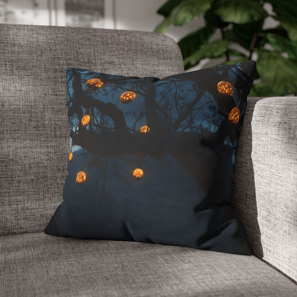 Skeleton Tree Bearing Glowing Fruit (Edition IV) — Double-Sided Cushion Cover — Sofa & Armchair Living Room Lifestyle View