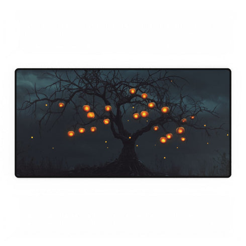 Skeleton Tree Bearing Glowing Fruit — XL & XXL Desk Mat — Full Top-Down Artwork View