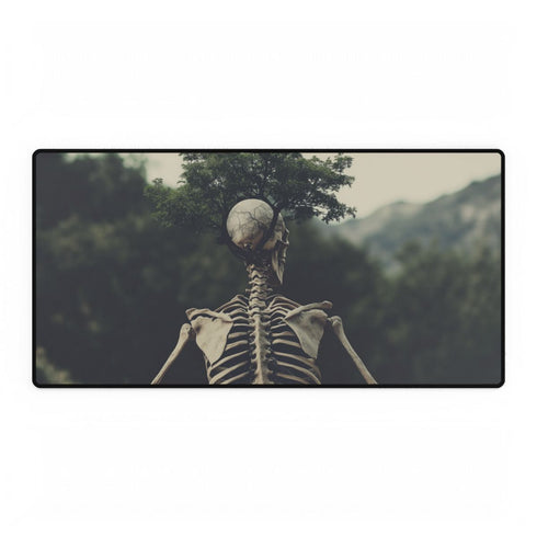 Skeleton with Tree Growing from Spine — XXL Gaming Desk Mat — Full Top-Down Artwork View