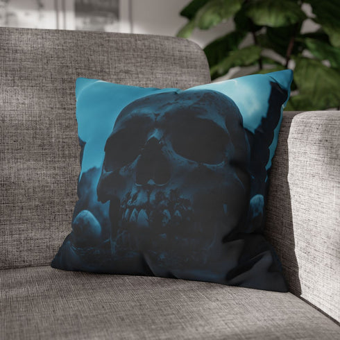 Skull Castle with Thunder — Double-Sided Cushion Cover — Sofa & Armchair Living Room Lifestyle View