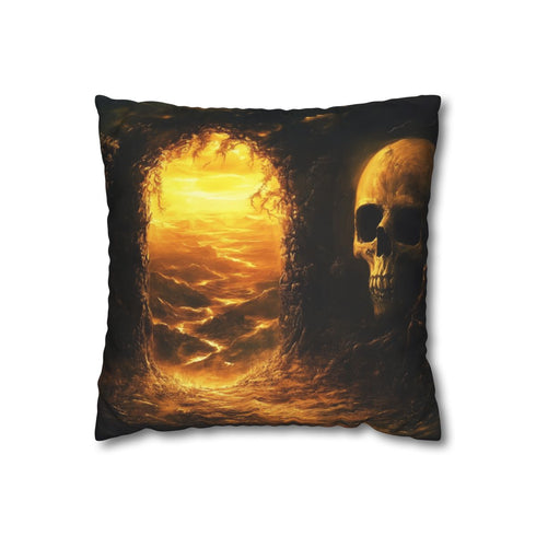 Skull Gate Opening to Glowing Valley — Double-Sided Cushion Cover — Front Double-Sided Cushion View