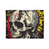 Punk Rock Neon Mohawk Skull — Plush Fleece Throw Blanket — Full Flat Artwork View