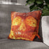 Skull Mountain Erupting Crystal Lava — Faux Suede Cushion Cover — Sofa & Living Room Lifestyle View