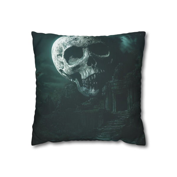 Skull Shaped Moon over Jungle Ruins (Edition II) — Double-Sided Cushion Cover — Front Double-Sided Cushion View