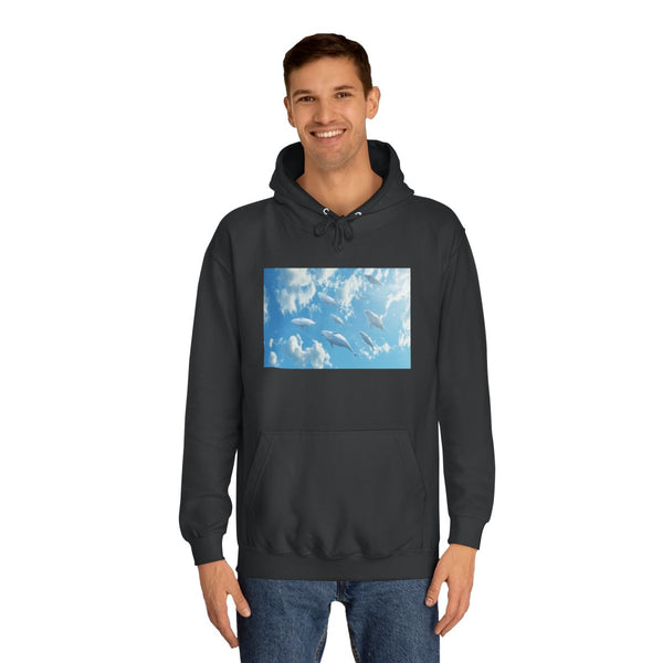 Sky Full of Floating Whales — Heavyweight Graphic Hoodie — Model Streetwear Fit View
