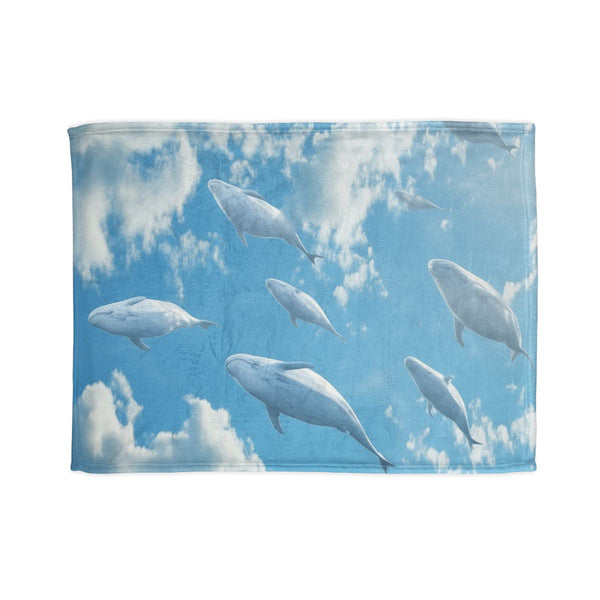Sky Full of Floating Whales — 50×60 Plush Throw Blanket — Full Flat Artwork View