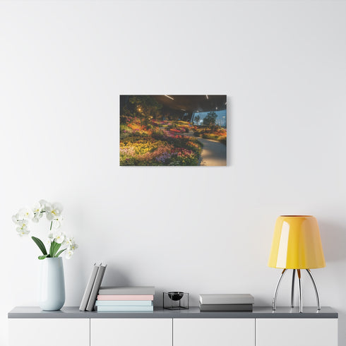 Sky Garden Blooming at Night — Stretched Canvas Wall Art — Living Room Wall Lifestyle View