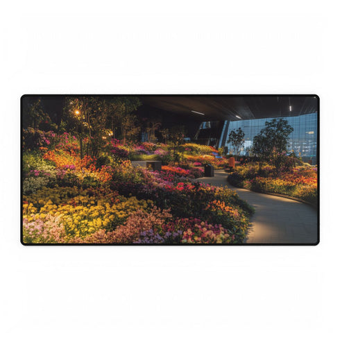 Sky Garden Blooming at Night — XXL Gaming Desk Mat — Full Top-Down Artwork View