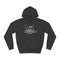 Skybound Chessboard with Star Pieces Graphic Unisex College Hoodie - Jet Black Front