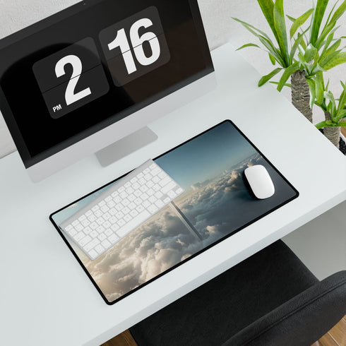 Skyscraper Shaped Like a Sword — XL Gaming Desk Mat — Gaming & Workspace Desk Setup View