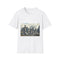 Skyscrapers Shaped Like Chess Pieces Graphic Unisex Softstyle T-Shirt - Front View
