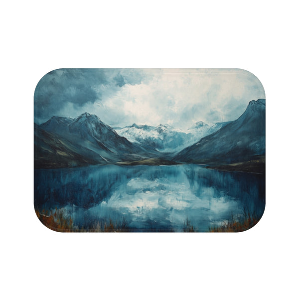 Snowdon Wales Painting (Edition II) — 61×43 Memory Foam Bath Mat — Top-Down Velvet Microfibre Artwork View