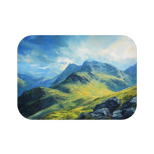 Snowdon Wales Painting (Edition IX) — 61×43 Memory Foam Bath Mat — Top-Down Velvet Microfibre Artwork View