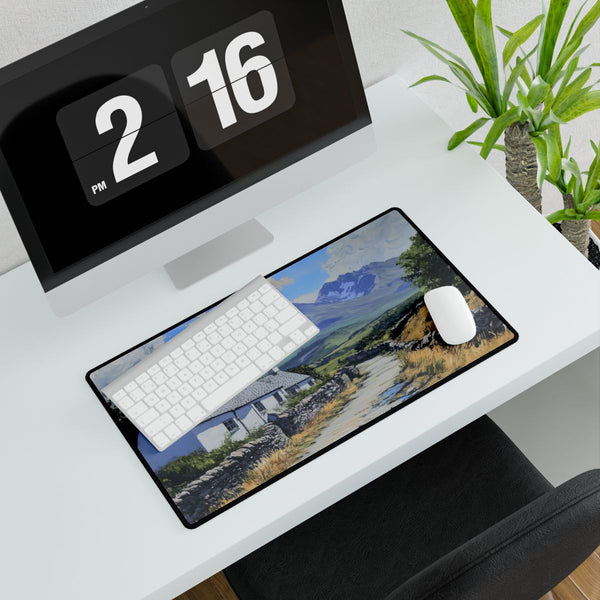 Snowdon Wales Painting (Edition VI) — XXL Gaming Desk Mat — Gaming & Workspace Desk Setup View