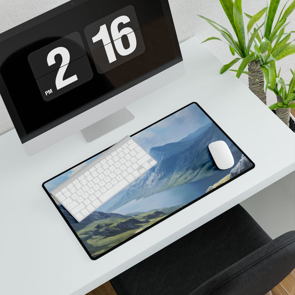 Snowdon Wales Painting (Edition VIII) — XXL Gaming Desk Mat — Gaming & Workspace Desk Setup View