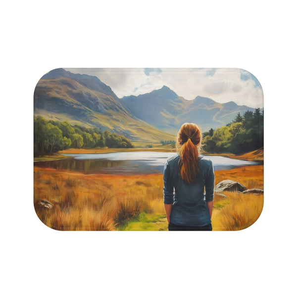 Snowdon Wales Painting (Edition XI) — 61×43 Memory Foam Bath Mat — Top-Down Velvet Microfibre Artwork View