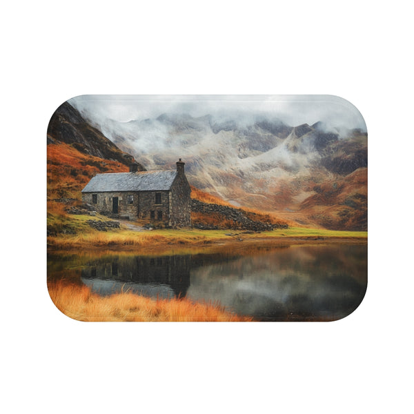 Snowdon Wales Painting (Edition XIV) — 61×43 Memory Foam Bath Mat — Top-Down Velvet Microfibre Artwork View
