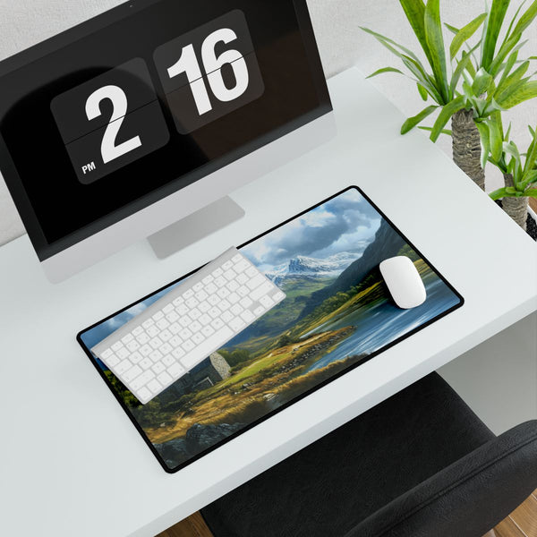 Snowdon Wales Painting (Edition XVI) — XXL Gaming Desk Mat — Gaming & Workspace Desk Setup View