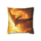 Solar Dragon Flying Between Suns — Faux Suede Cushion Cover — Front 40×40 cm Square Cushion View