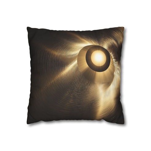 Solar Eclipse Casting Fractal Shadows — Faux Suede Cushion Cover — Front 40×40 cm Square Cushion View