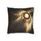 Solar Eclipse Casting Fractal Shadows — Faux Suede Cushion Cover — Front 40×40 cm Square Cushion View