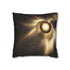 Solar Eclipse Casting Fractal Shadows — Faux Suede Cushion Cover — Front 40×40 cm Square Cushion View