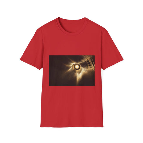 Solar Eclipse Casting Fractal Shadows — Graphic Cotton T-Shirt — 100% Ring-Spun Cotton Fabric & Print Detail