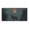 Solar Stag Standing under Twin Moons — XL & XXL Desk Mat — Full Top-Down Artwork View