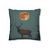 Solar Stag Standing under Twin Moons — 40×40 Cushion Cover — Sofa & Living Room Lifestyle View