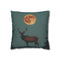 Solar Stag Standing under Twin Moons — 40×40 Cushion Cover — Front 40×40 cm Square Cushion View