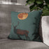 Solar Stag Standing under Twin Moons — 40×40 Cushion Cover — Double-Sided Back & Concealed Zip Detail