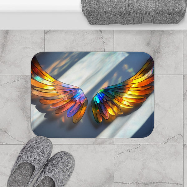 Solar Wings Casting Prism Shadows — Memory Foam Bath Mat — Modern Bathroom Floor Lifestyle View