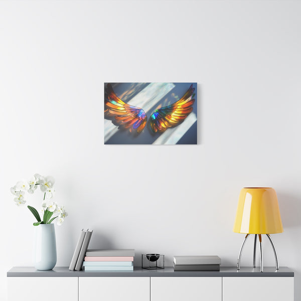 Solar Wings Casting Prism Shadows — Stretched Canvas Wall Art — Living Room Wall Lifestyle View