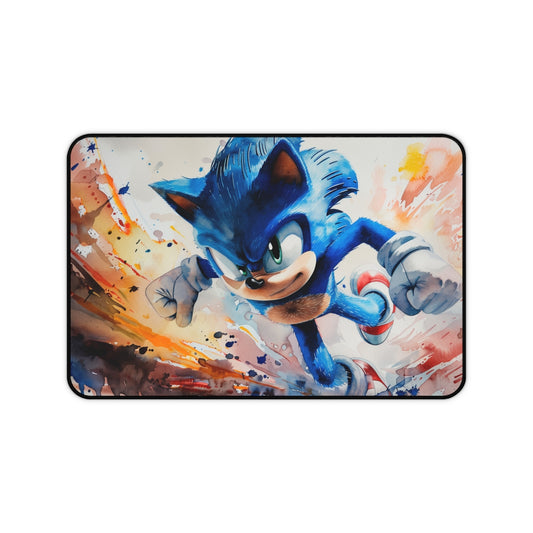 Sonic Watercolor Desk Mat: Speedy Style