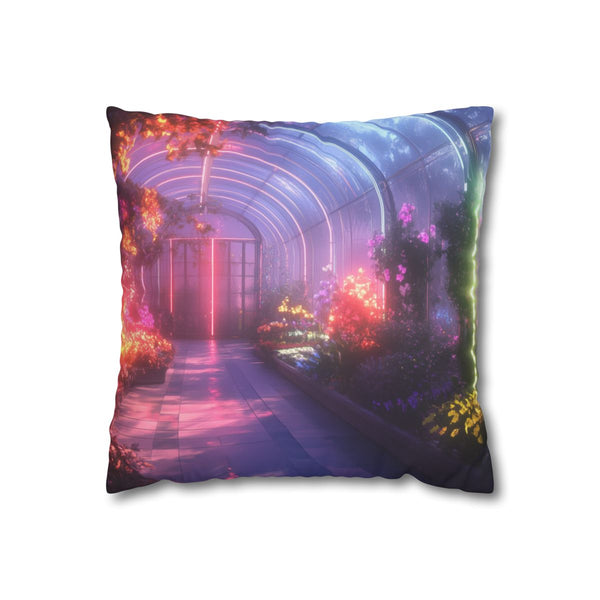 Space Garden in Glowing Greenhouse (Edition III) — Double-Sided Cushion Cover — Front Double-Sided Cushion View