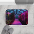 Space Garden in Glowing Greenhouse — Memory Foam Bath Mat — Modern Bathroom Floor Lifestyle View