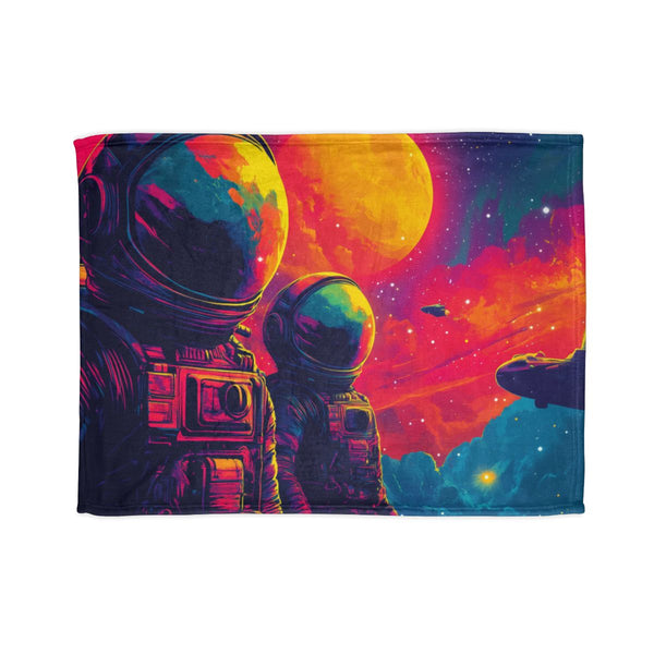 Space Opera Poster with Vivid Colors (Edition III) — Plush Fleece Throw Blanket — Full Spread Plush Fleece Artwork View