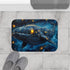 Space Whale with Lantern Eyes (Edition III) — 61×43 Memory Foam Bath Mat — Modern Bathroom Floor Lifestyle View