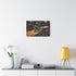 Spaceman Riding a Comet (Edition III) — 24×16 Canvas Wall Art — Living Room Wall Lifestyle View