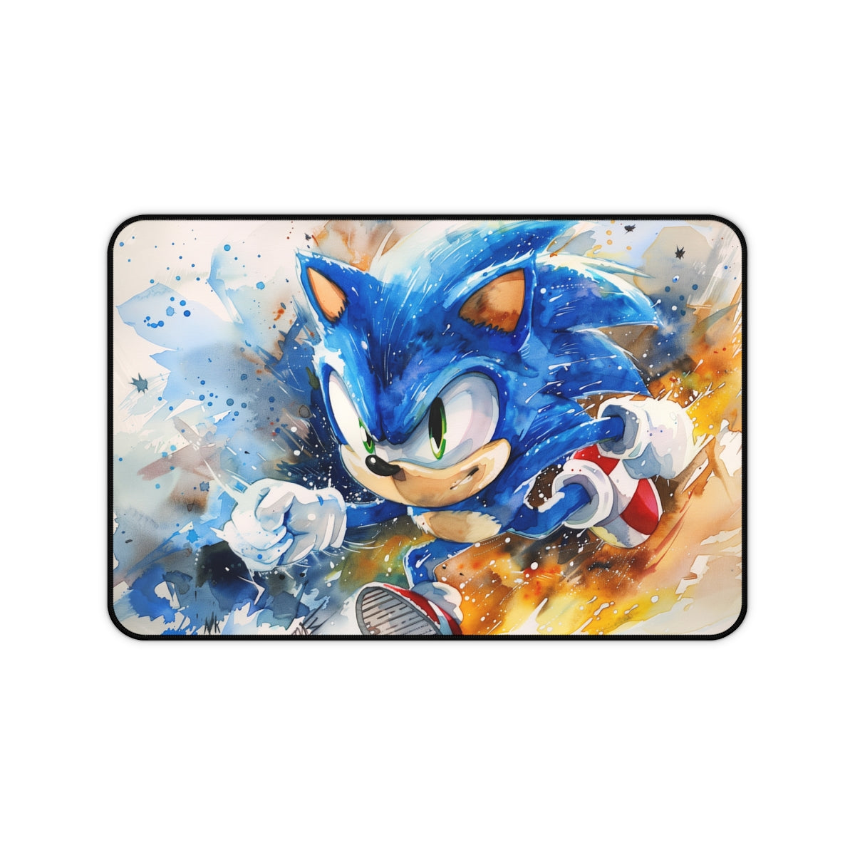 Speedy Sonic Watercolor Desk Mat