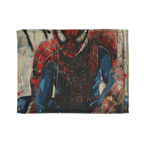 Spiderman Painting — Plush Fleece Throw Blanket — Full Spread Plush Fleece Artwork View