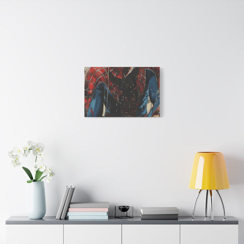 Spiderman Painting — 24×16 Canvas Wall Art — Living Room Wall Lifestyle View