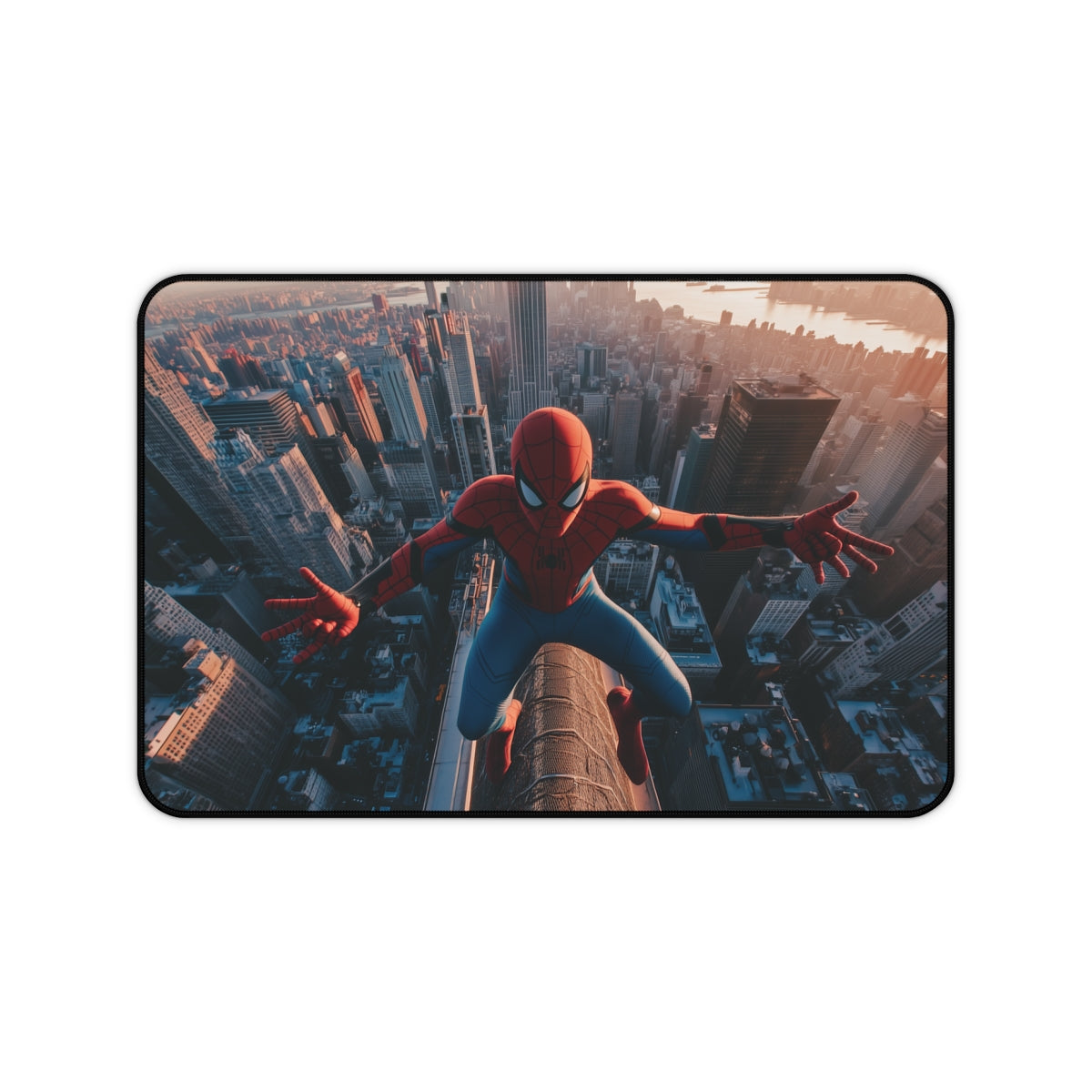 Spiderman Swinging New York City Desk Mat